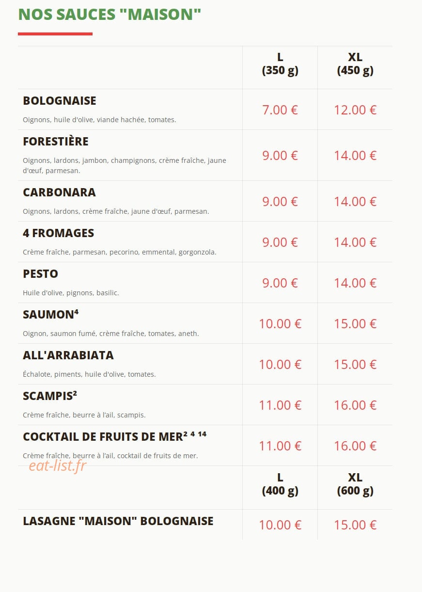 La Pizz'a Gaël'O David — carte page 2