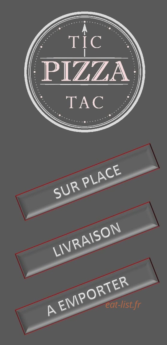 Pizza Tic Tac — carte page 1