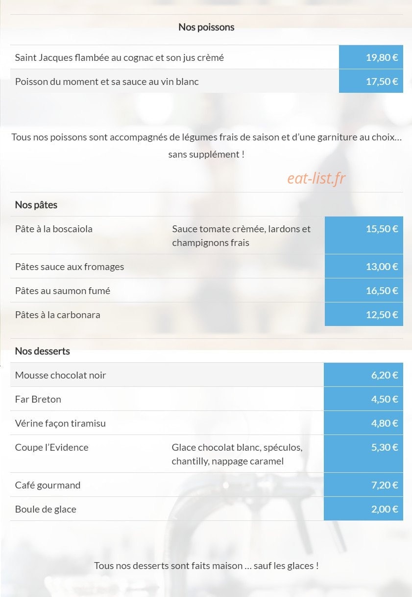 L'Evidence — carte page 4