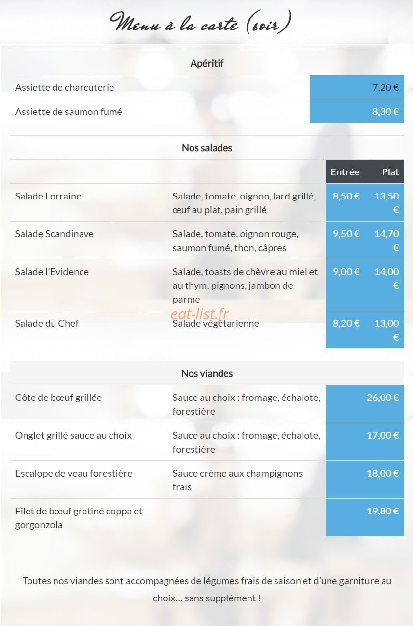 L'Evidence — carte page 3