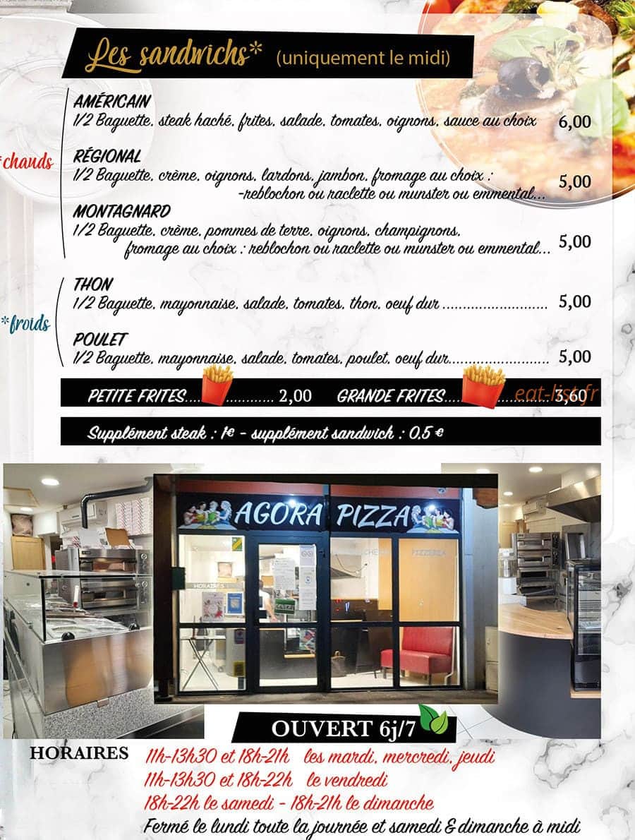 Agora Pizza — carte page 4