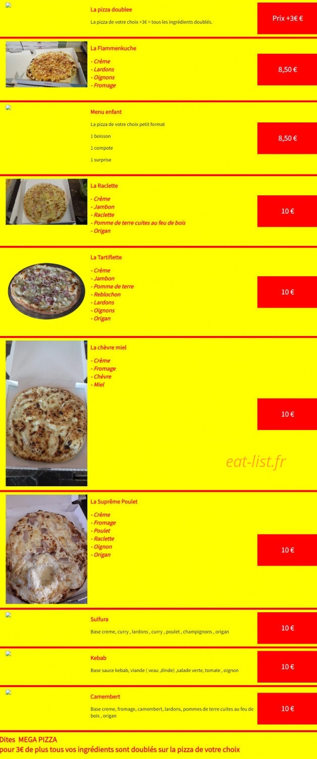 La Casa Del Pizza — carte page 1