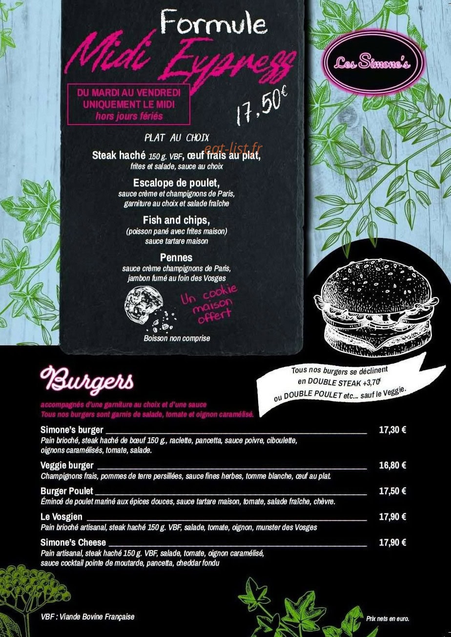 Les Simone's — carte page 3