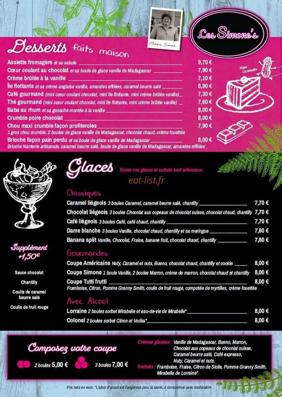 Les Simone's — carte page 4