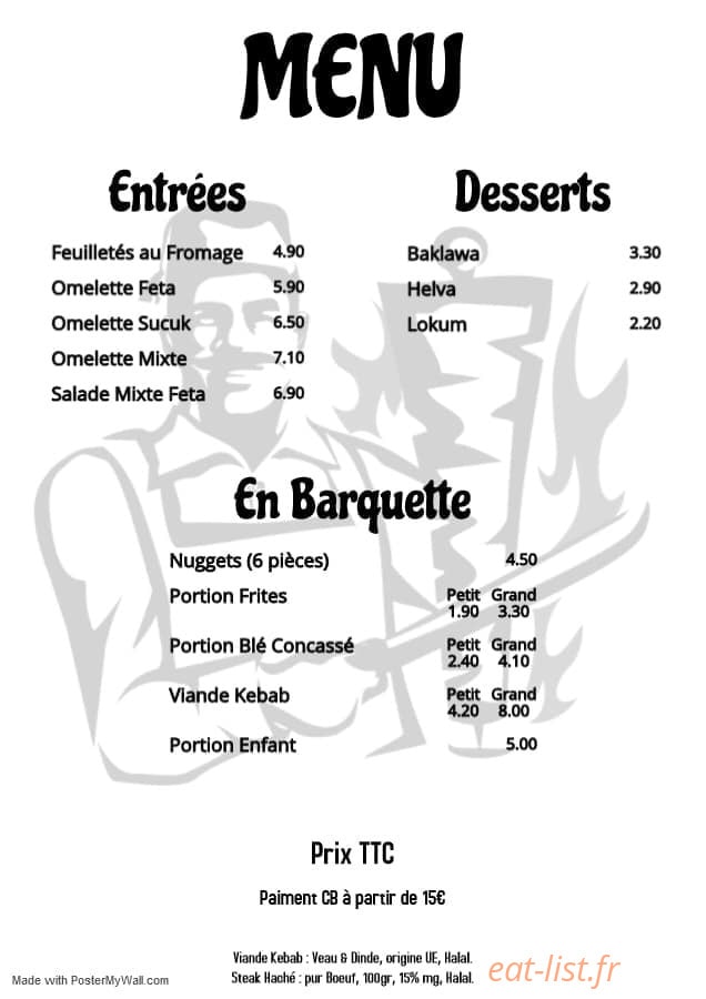 Royal Kebab — carte page 1