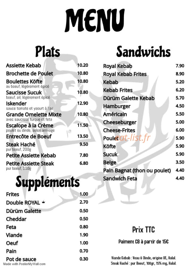 Royal Kebab — carte page 2