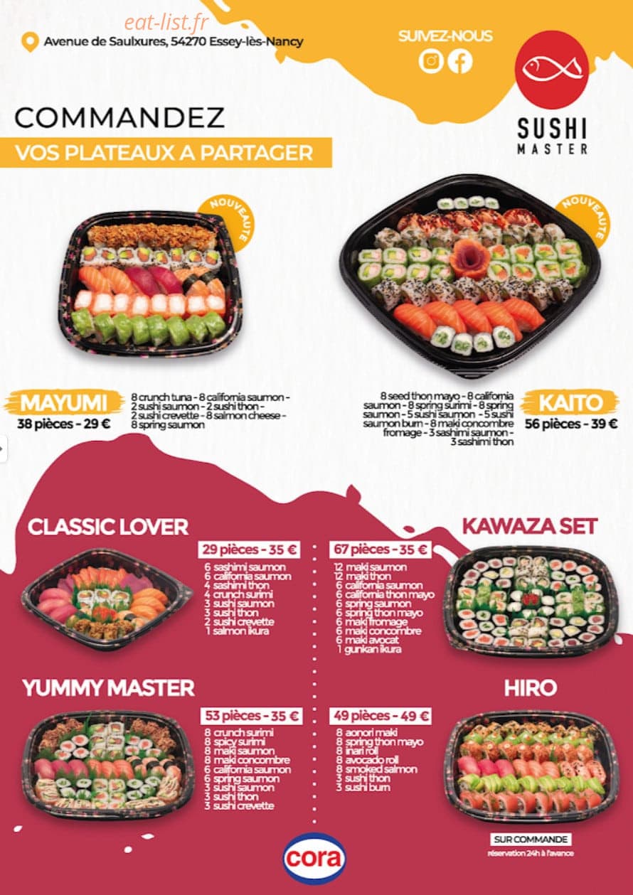 Sushi Master — carte page 1