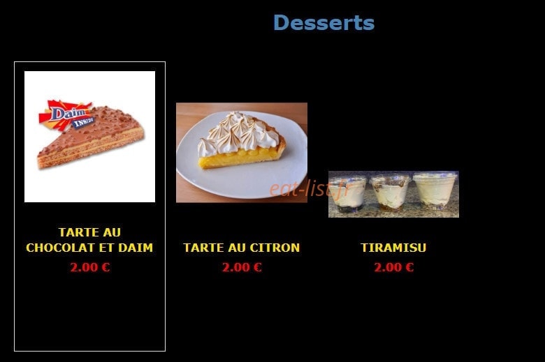 Chez Tony — carte page 12
