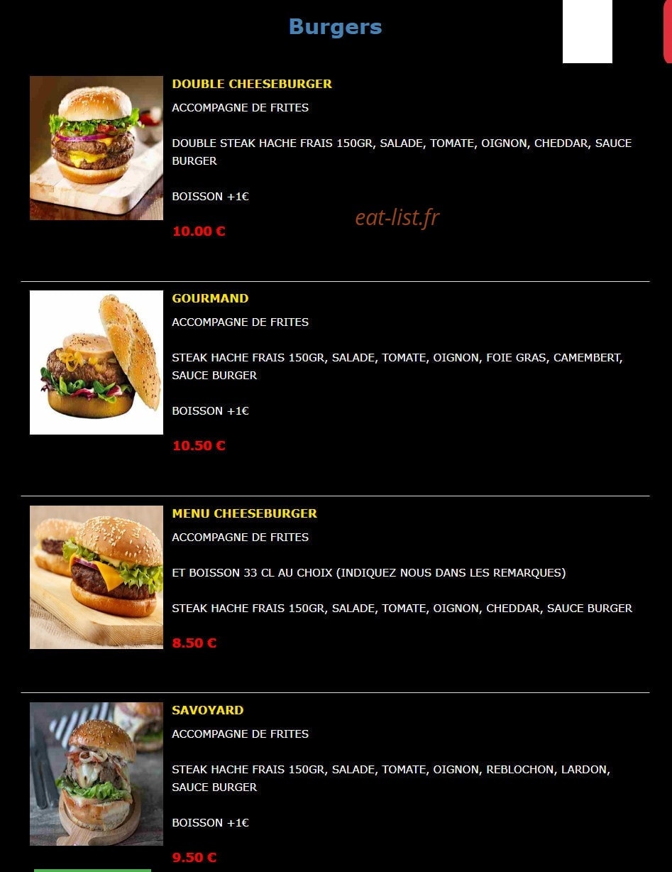 Chez Tony — carte page 10
