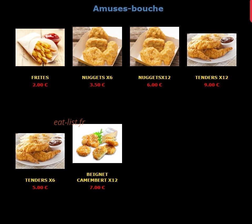 Chez Tony — carte page 11