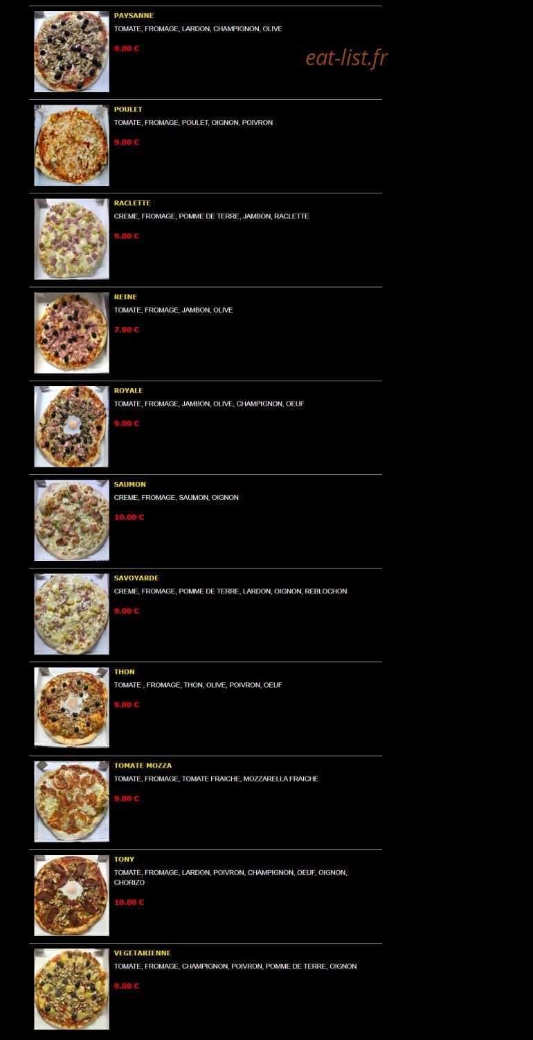 Chez Tony — carte page 4