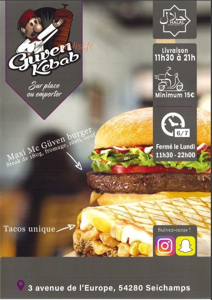 Guven Kebab — carte page 1