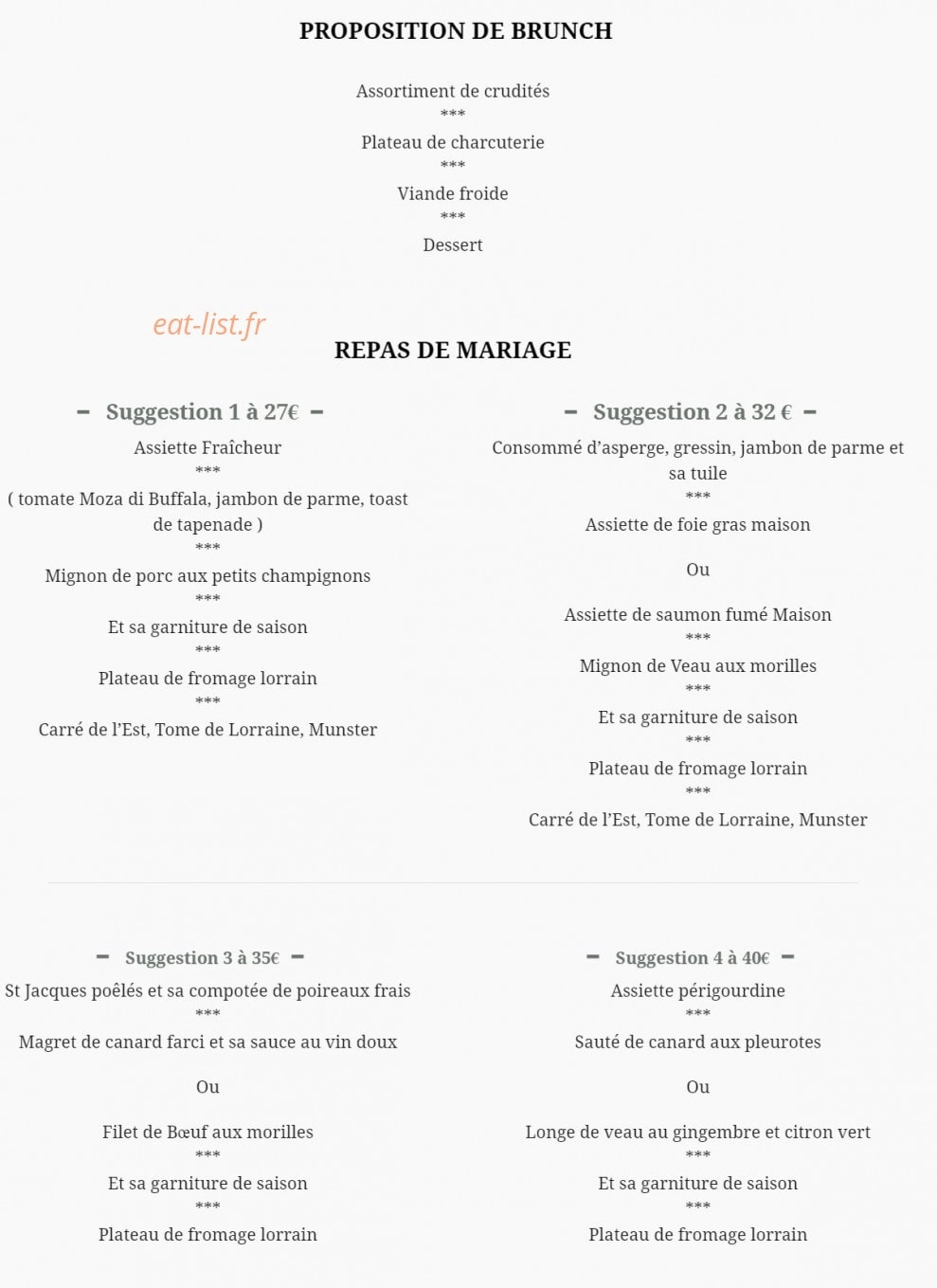 O'Resto — carte page 4