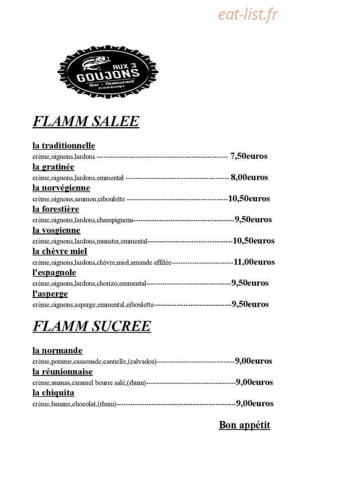 Aux Trois Goujons — carte page 2