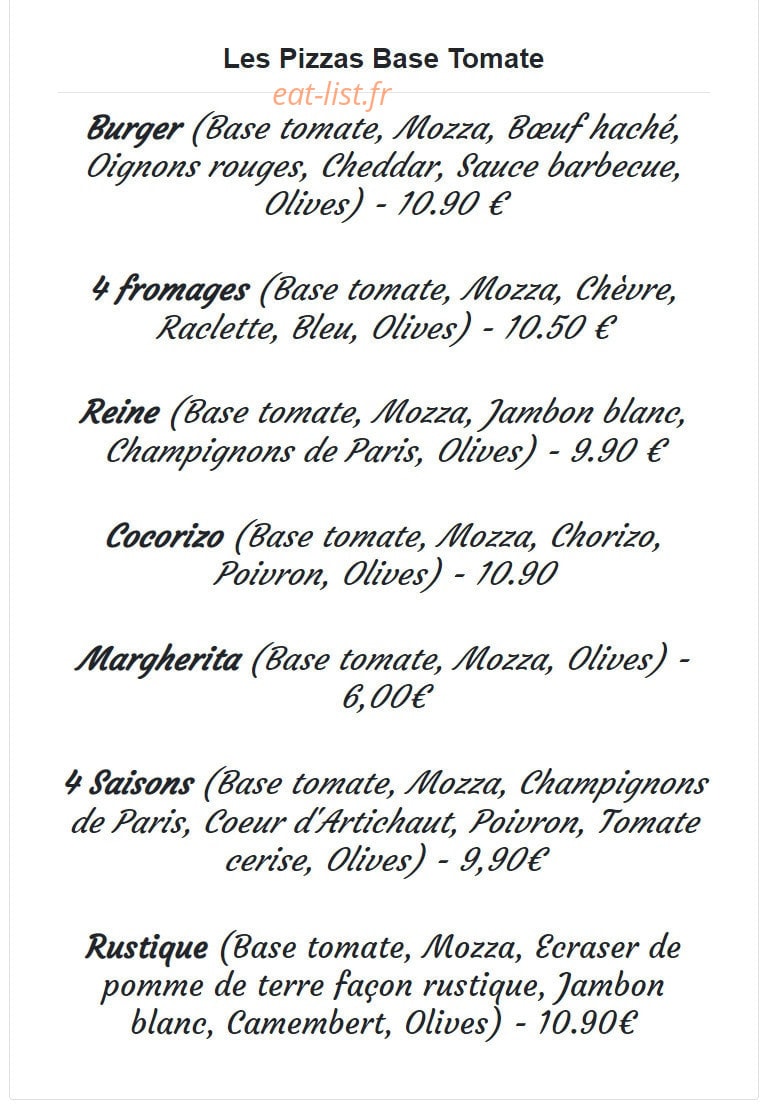 Les 4 Saisons — carte page 1