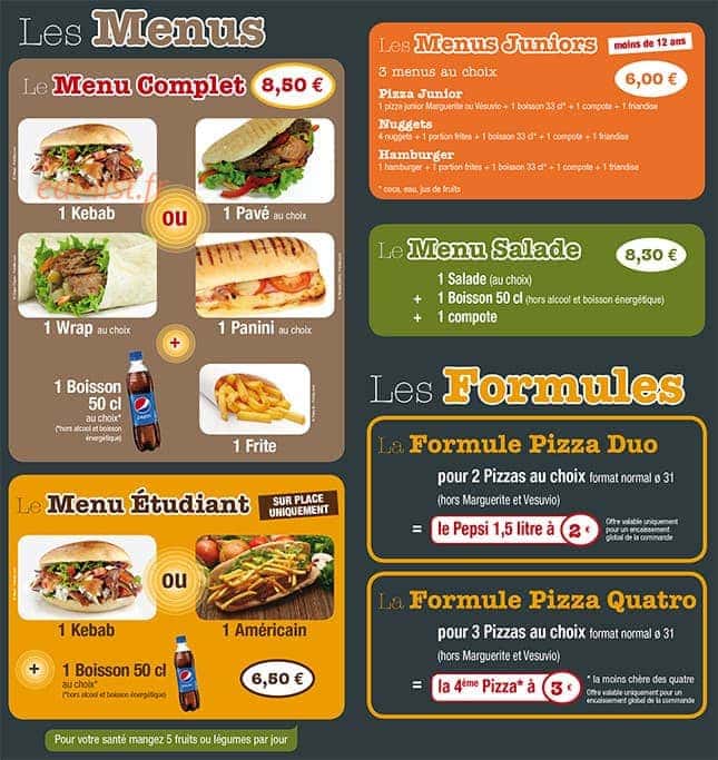 Artiz'Pizza — carte page 8