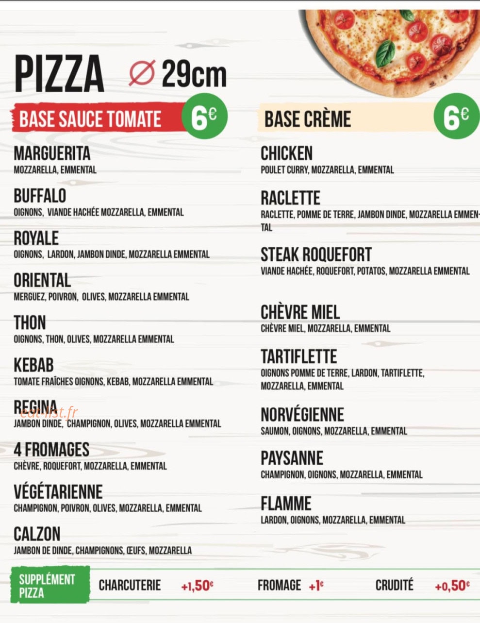 Family Pizza — carte page 1