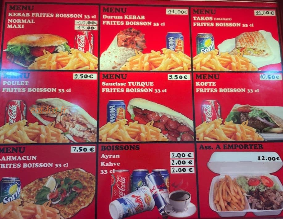 Kebab Store — carte page 1