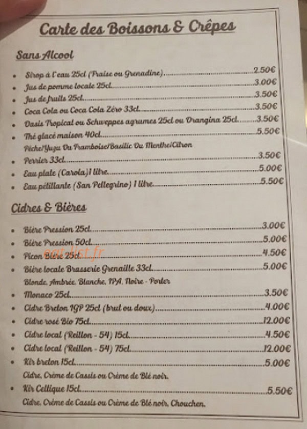 Le Tacot Gourmand — carte page 3