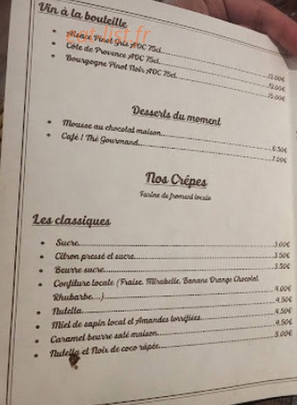 Le Tacot Gourmand — carte page 1