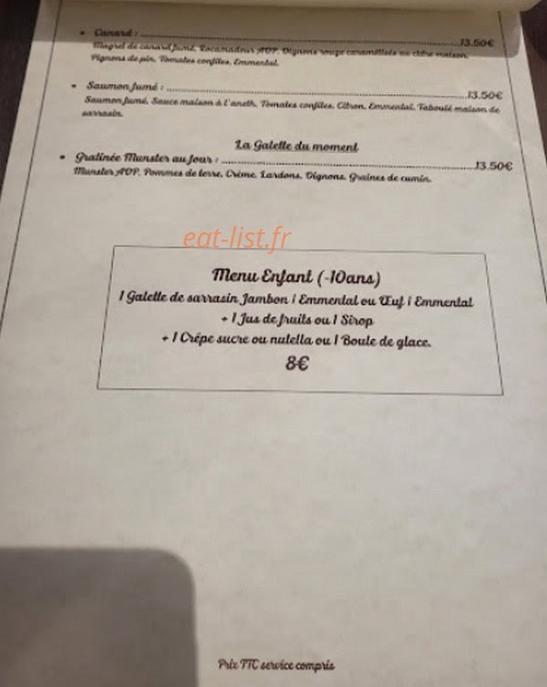 Le Tacot Gourmand — carte page 4