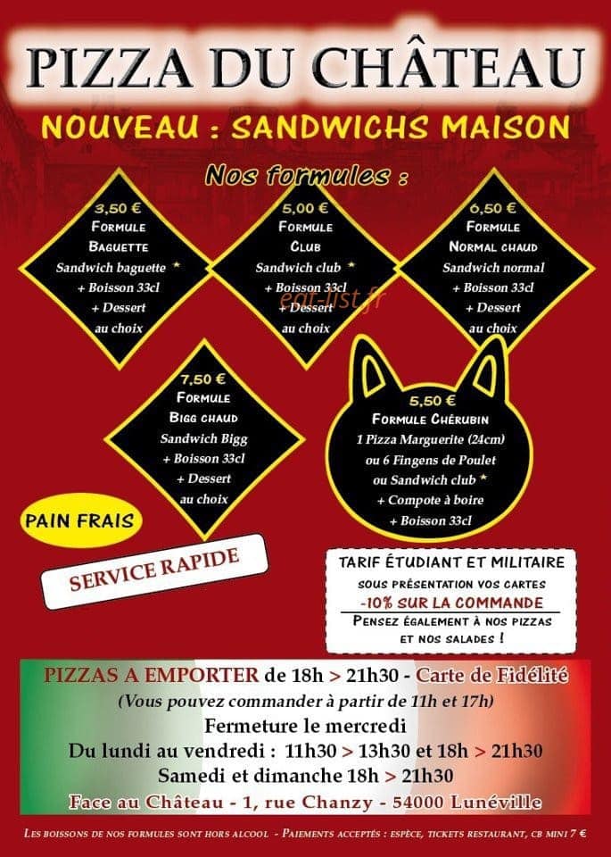Pizza du Chateau — carte page 3
