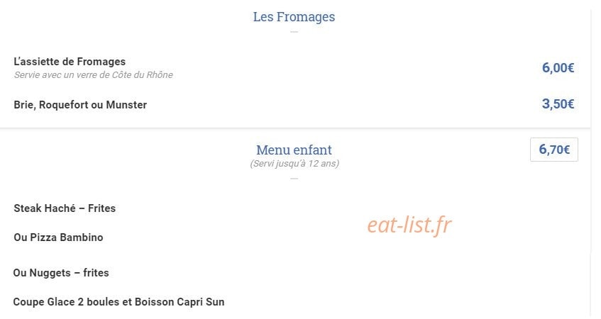 Restaurant Pizzeria Le Capri — carte page 6