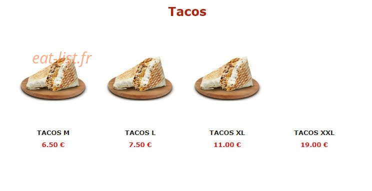 Urban food — carte page 1