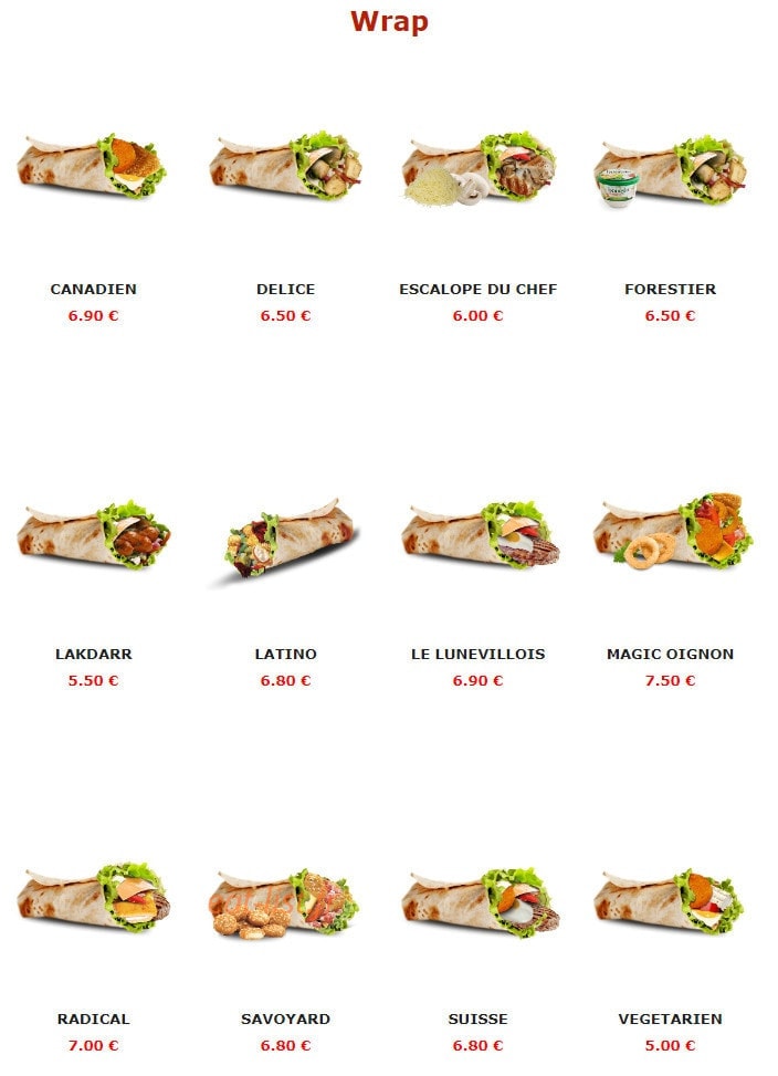 Urban food — carte page 7