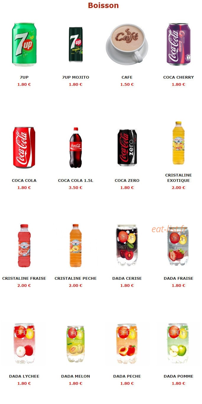 Urban food — carte page 13