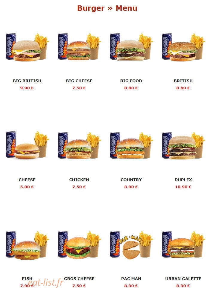 Urban food — carte page 6