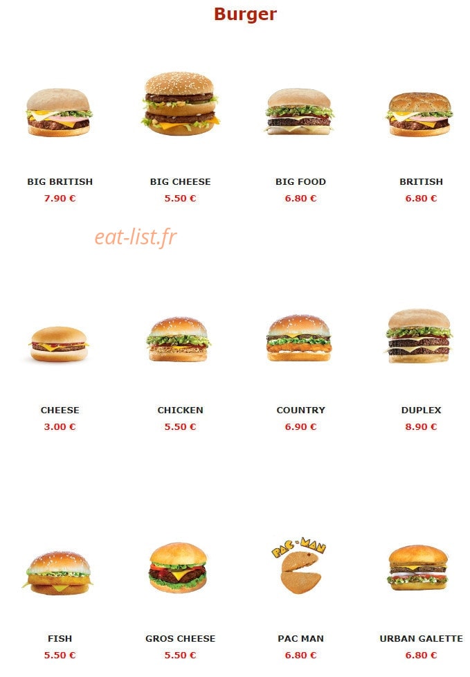 Urban food — carte page 5