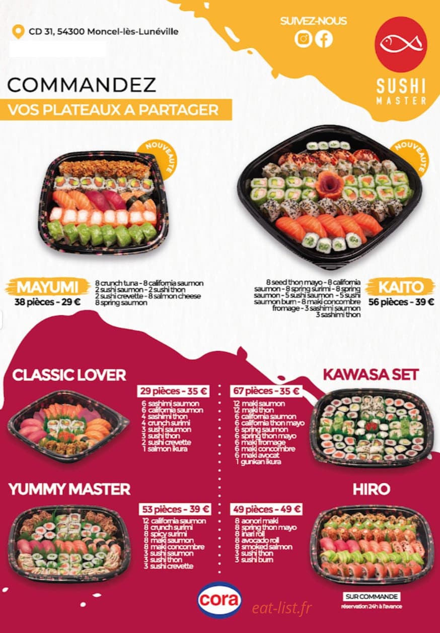 Sushi Master — carte page 1