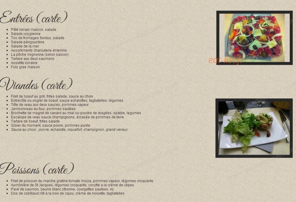 Au Péché Mignon — carte page 2