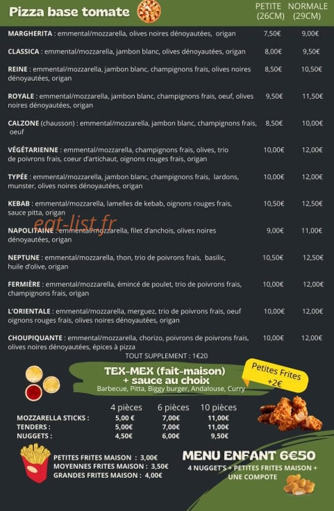 All in pizz — carte page 1