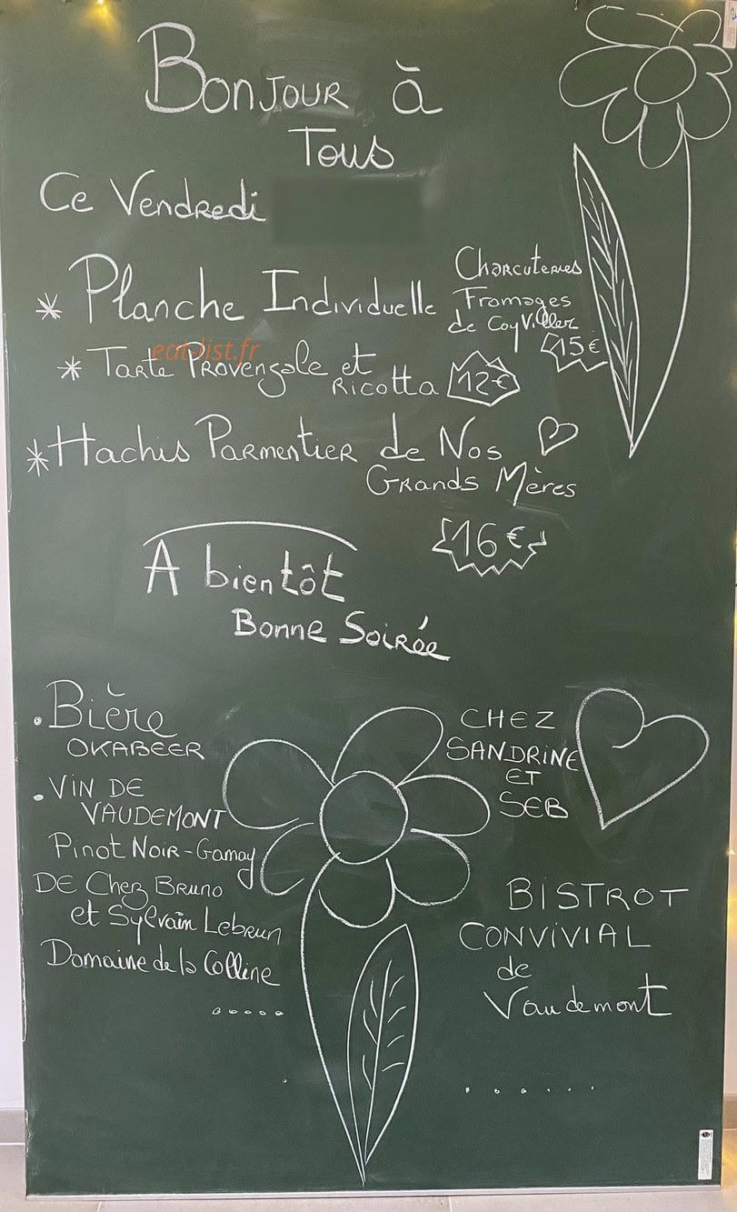 Chez Sandrine et Seb — carte page 1