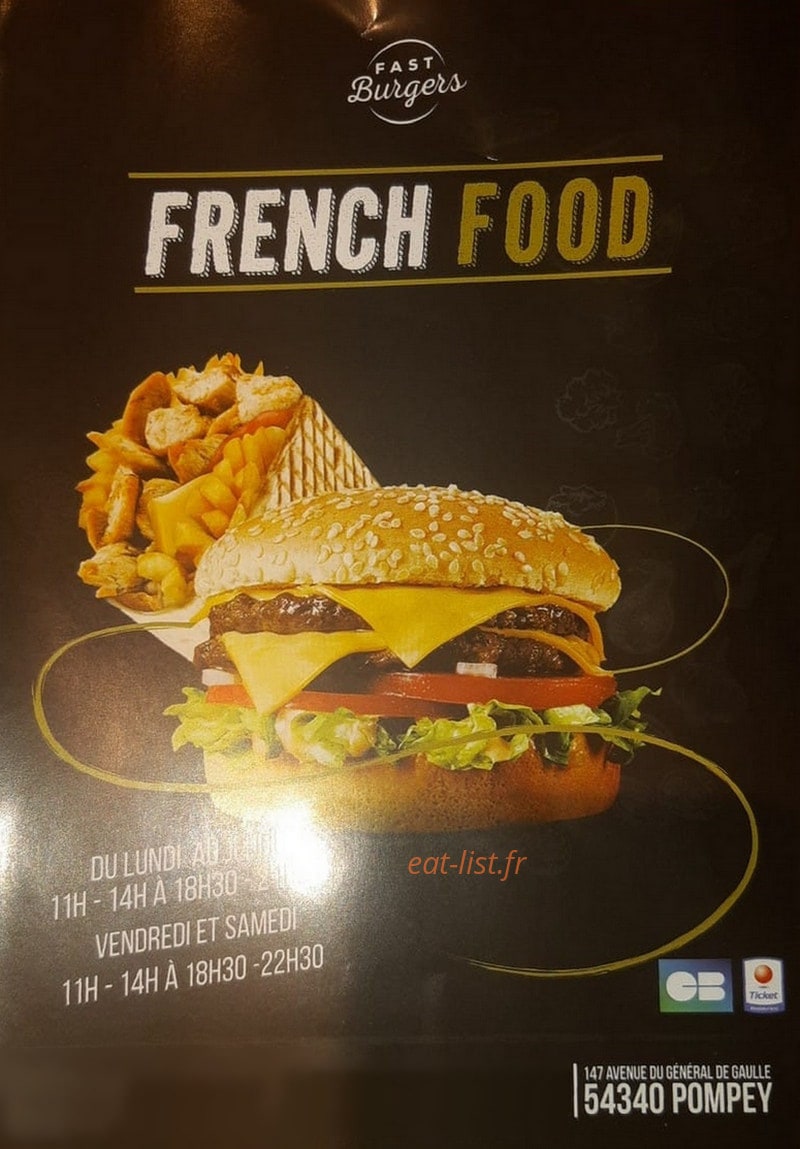French Food — carte page 1