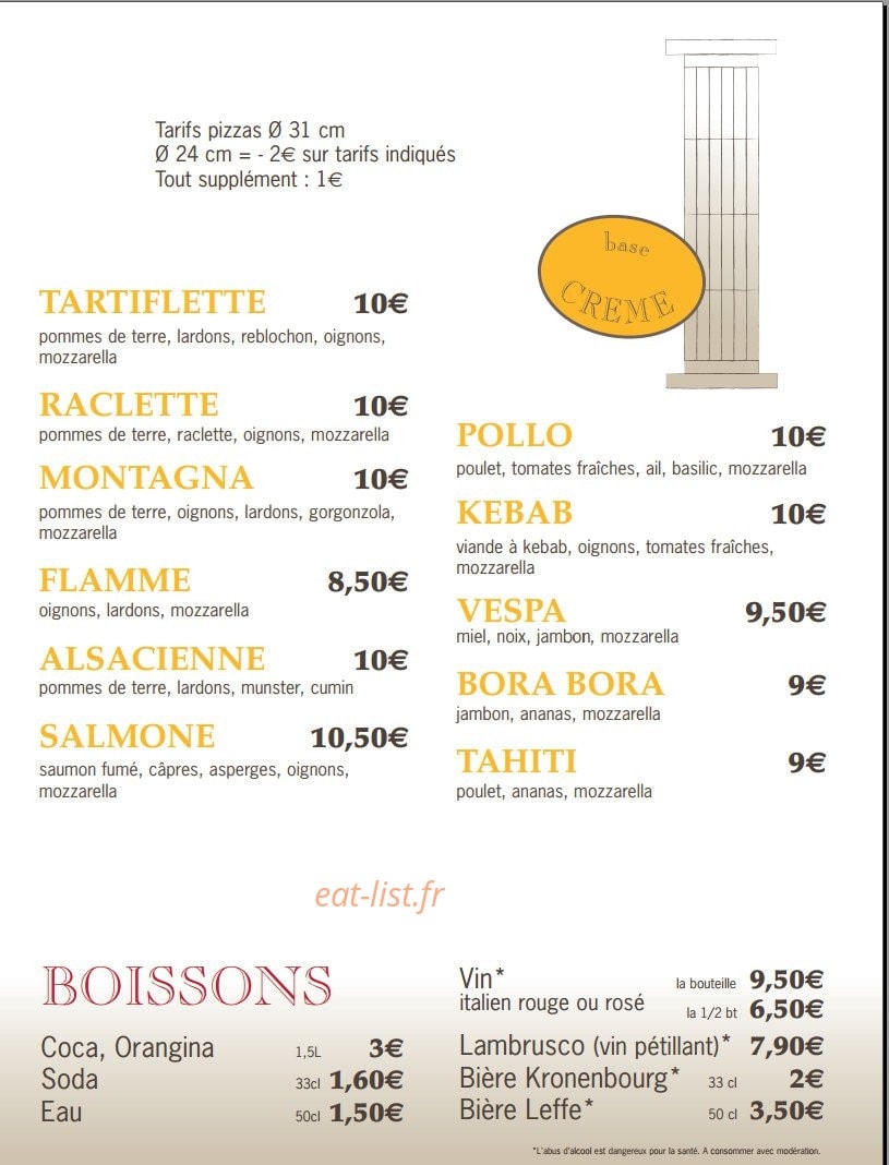 Pompei pizzas — carte page 2