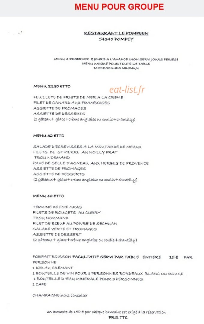Restaurant Le Pompéen — carte page 5
