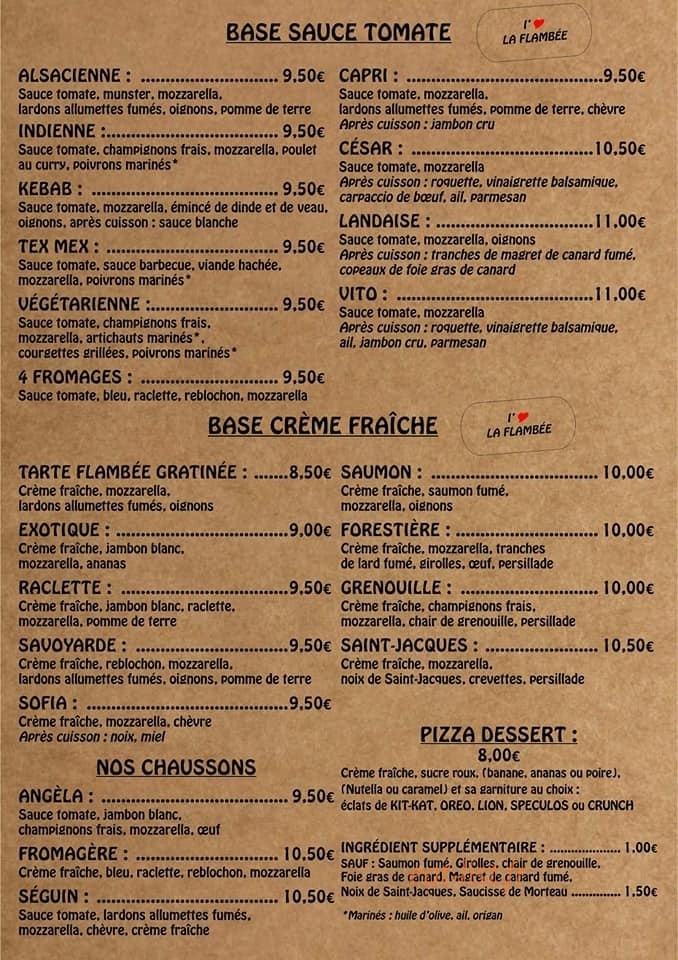La Flambée — carte page 2