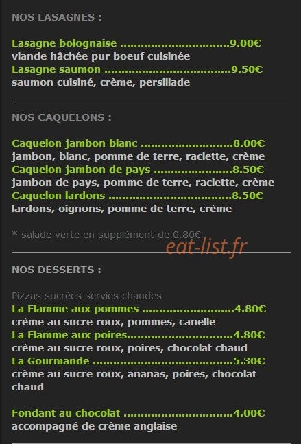 La Pizz ' a Greg — carte page 4