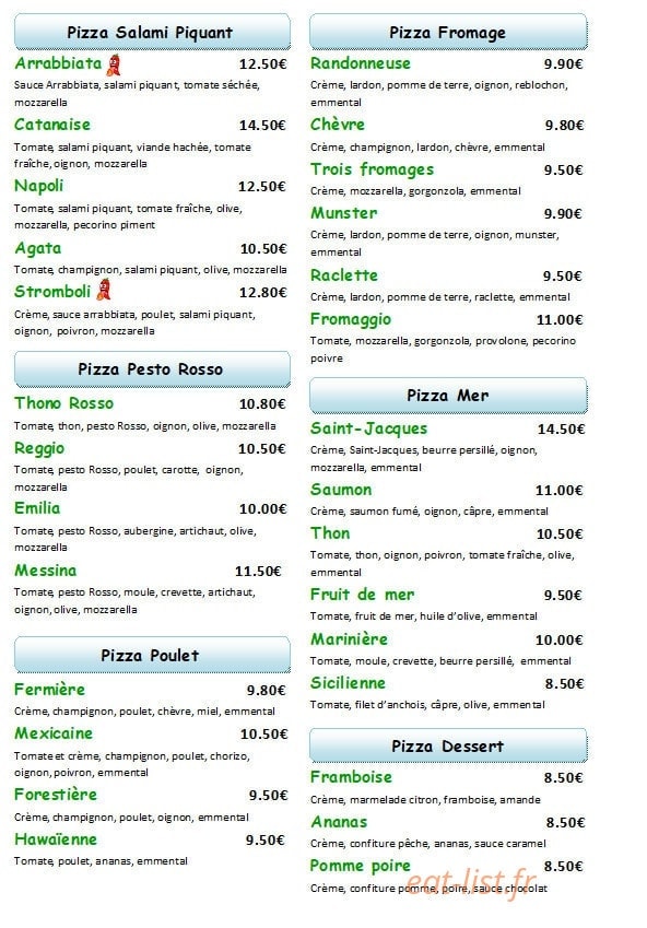 Enna Pizza — carte page 3