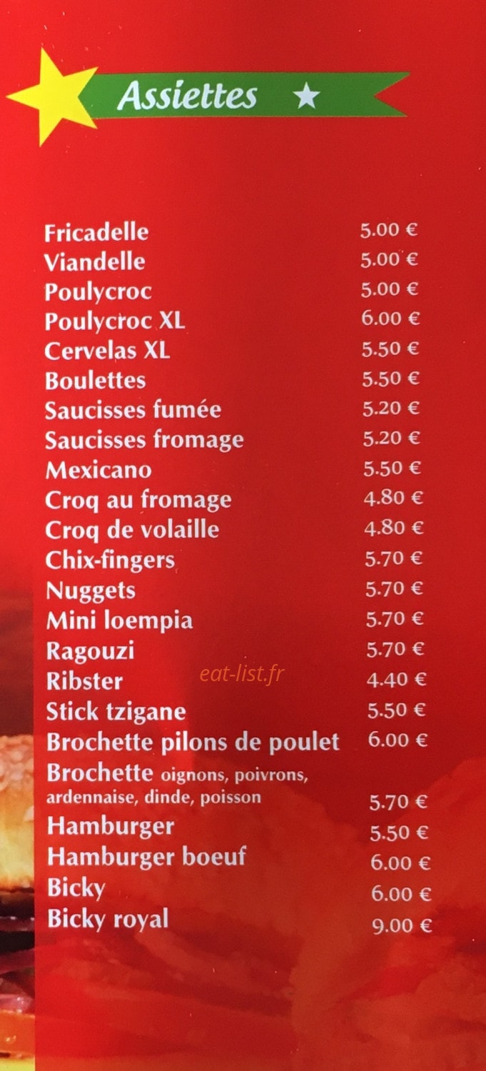 Pasta Frites — carte page 1