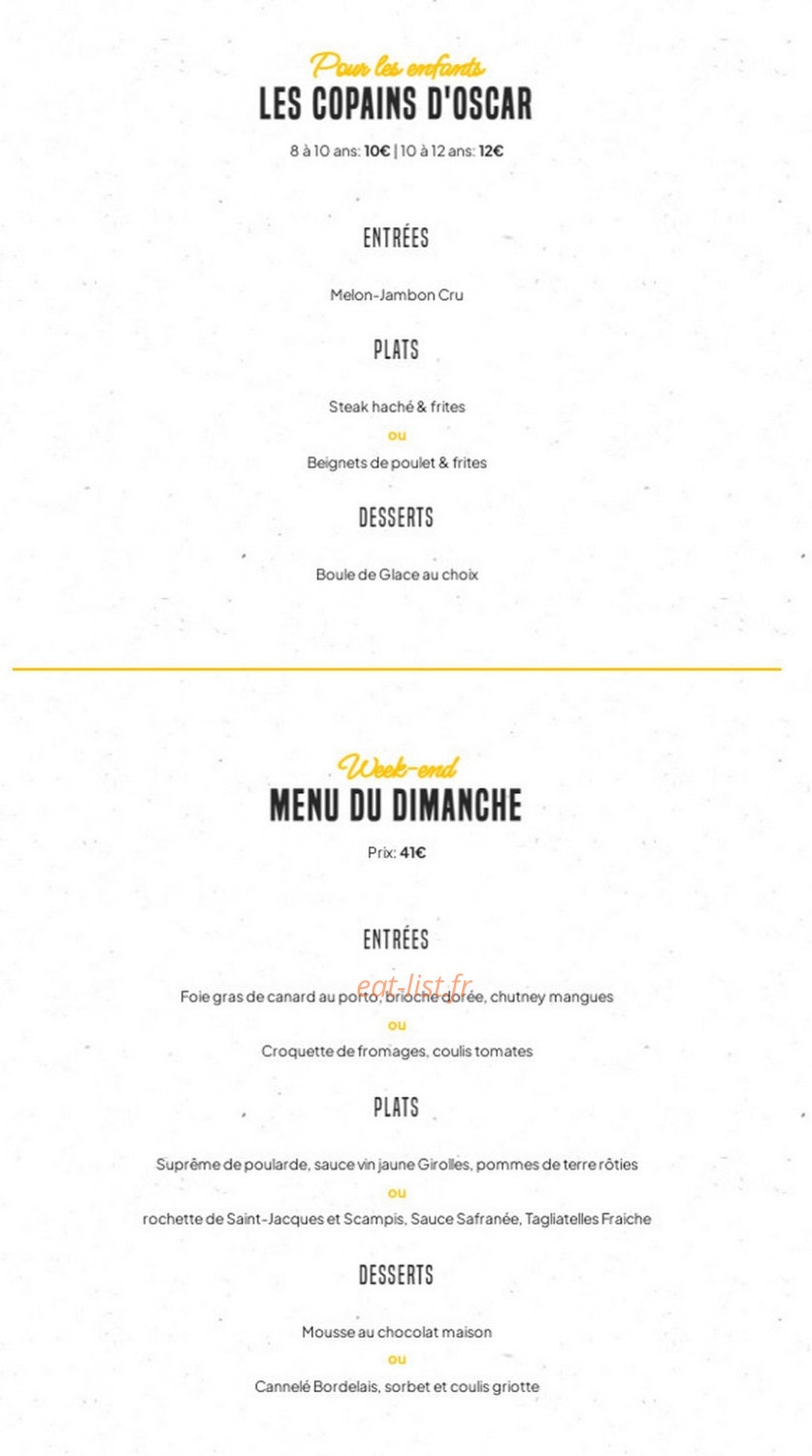 La Table d'Oscar — carte page 3