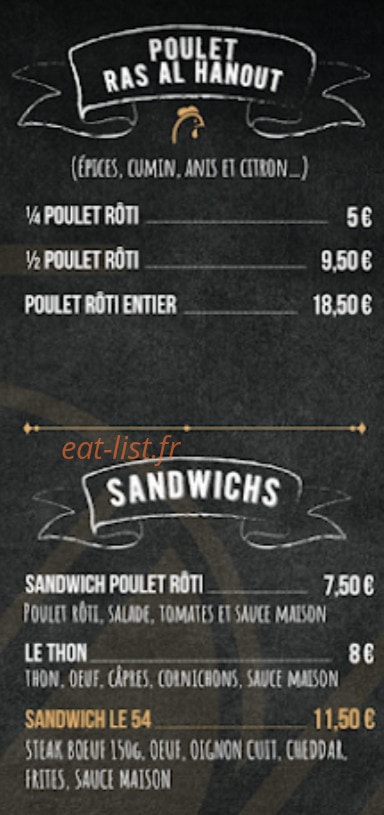 Le 54restaurant — carte page 2
