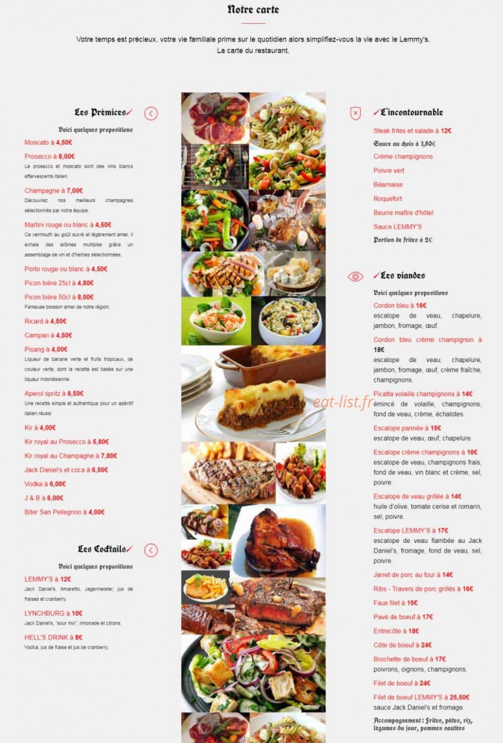 Lemmy's — carte page 1