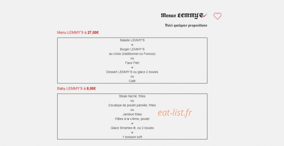 Lemmy's — carte page 3