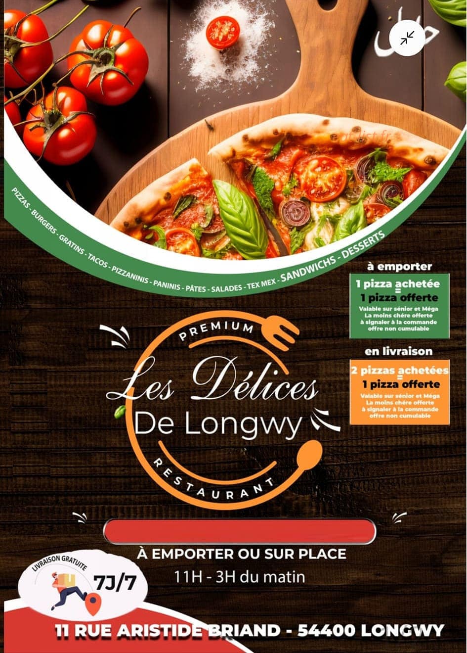 Les Délices de Longwy — carte page 1