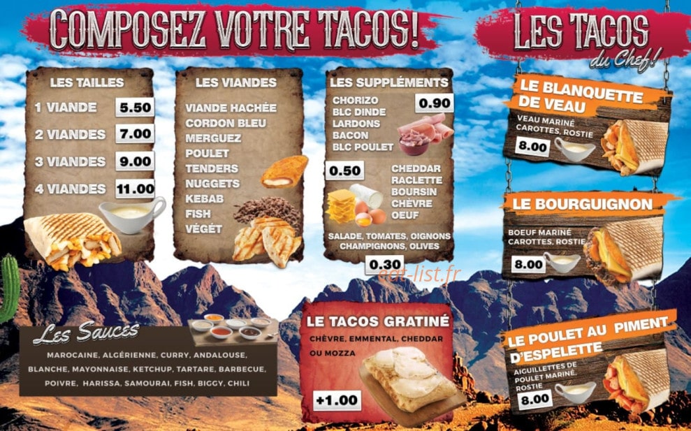 Tacos 54 — carte page 2
