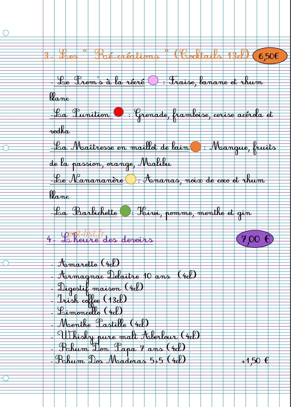 La Récréation — carte page 6